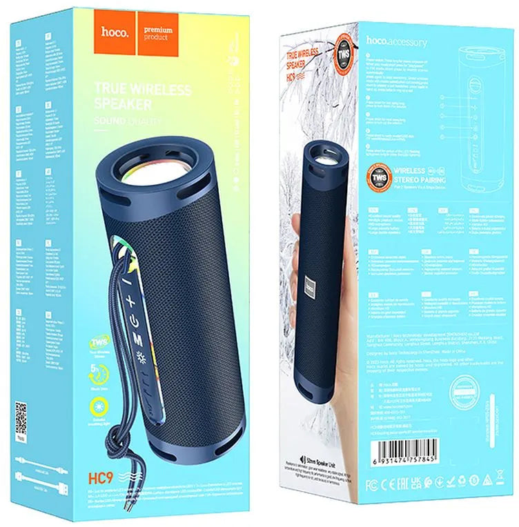 Prijenosni Bluetooth zvučnik HOCO HC9 Dazzling Pulse Sports, 10W, TWS, RGB, Plavi