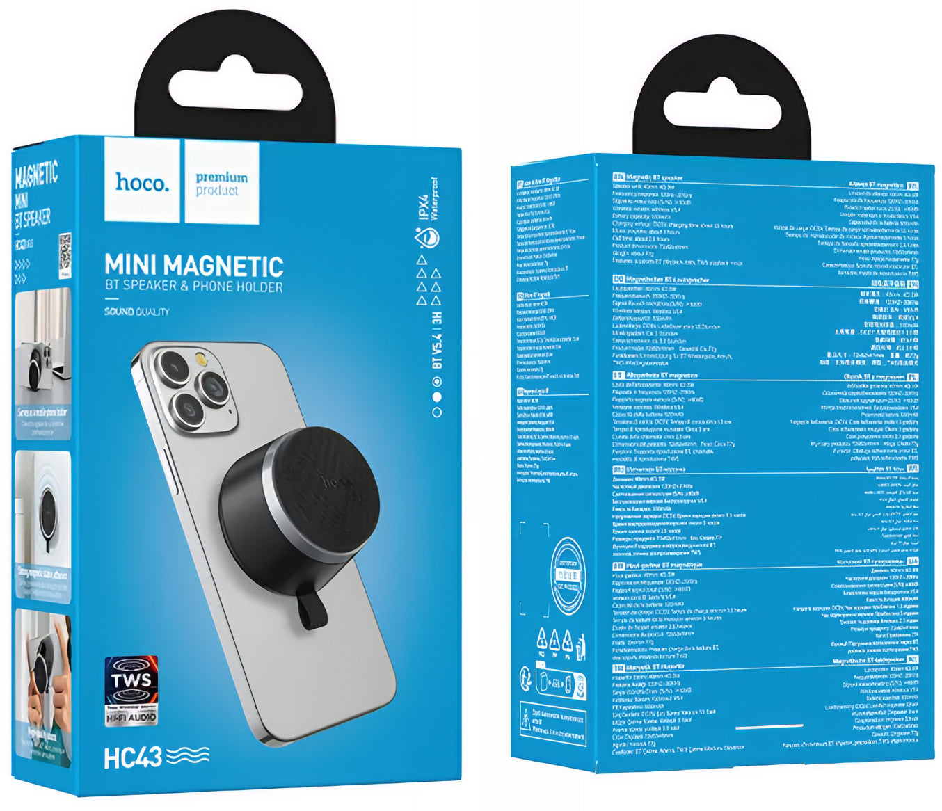 Prijenosni Bluetooth zvučnik HOCO HC43 Mini Magnetic, 8W, TWS, Crni