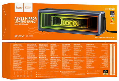 Prijenosni Bluetooth zvučnik HOCO HC40, 2 x 10W, TWS, RGB, Crni