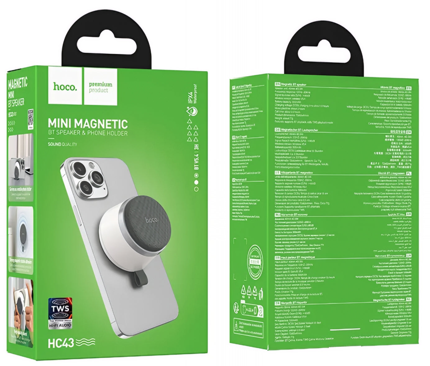 Prijenosni Bluetooth zvučnik HOCO HC43 Mini Magnetic, 8W, TWS, Bijeli