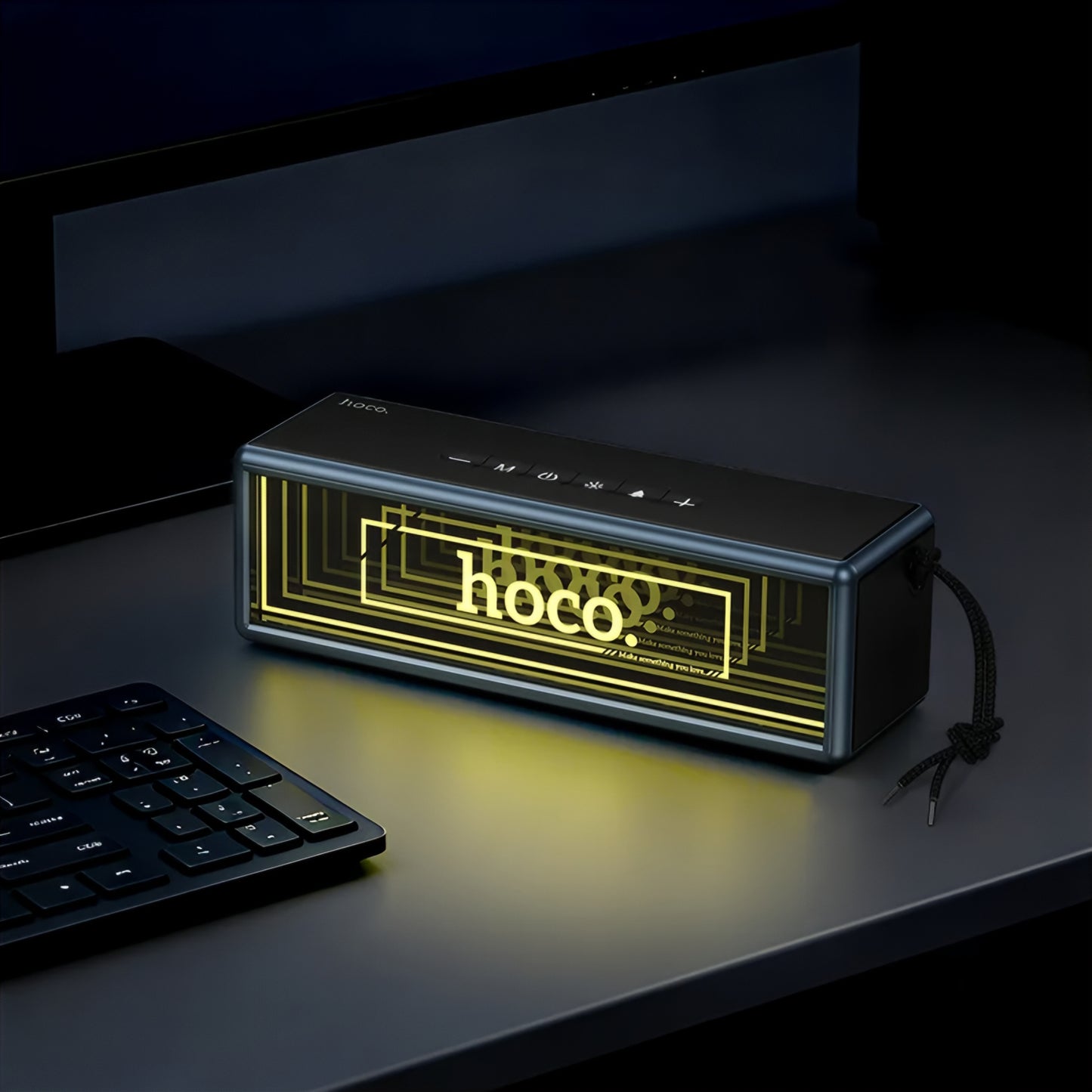 Prijenosni Bluetooth zvučnik HOCO HC40, 2 x 10W, TWS, RGB, Crni