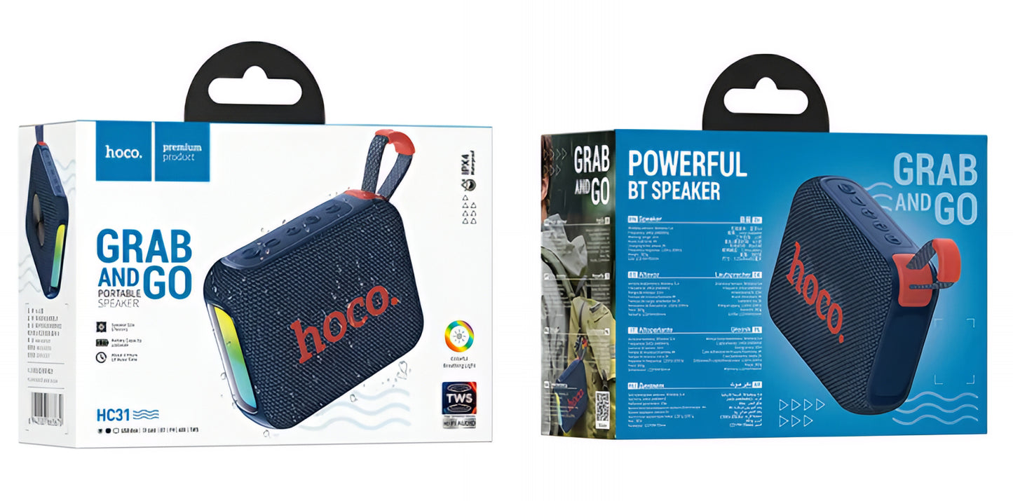 Prijenosni Bluetooth zvučnik HOCO HC31, 10W, TWS, RGB, vodootporan, tamnoplavi