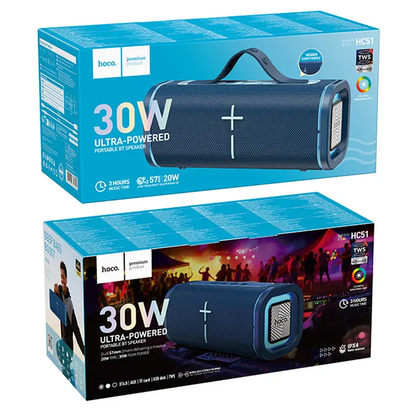 Prijenosni Bluetooth zvučnik HOCO HC51, 30W, TWS, RGB, Plava