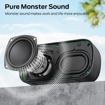 Prijenosni Bluetooth zvučnik Monster S150, 14W, TWS, RGB, Vodootporan, Crni