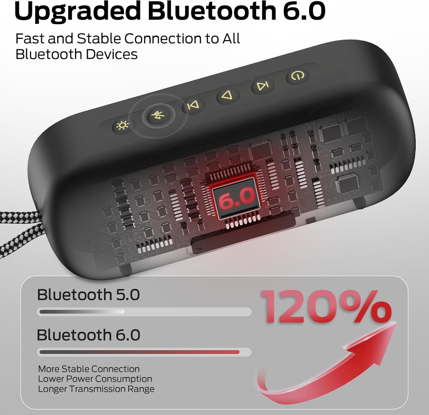 Prijenosni Bluetooth zvučnik Monster S150 Plus, 40W, TWS, RGB, Vodootporan, Crni