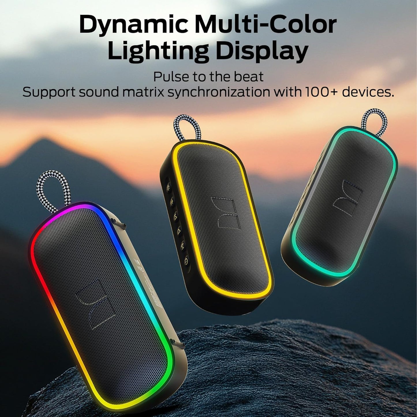 Prijenosni Bluetooth zvučnik Monster S150 Plus, 40W, TWS, RGB, Vodootporan, Crni