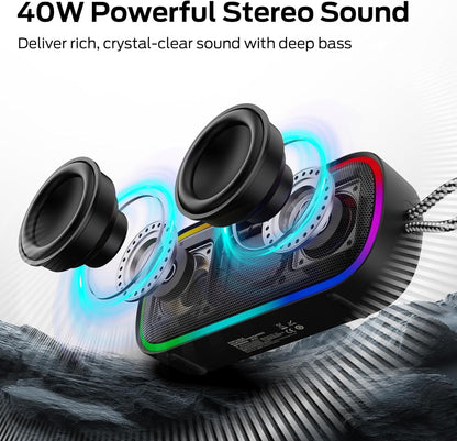 Prijenosni Bluetooth zvučnik Monster S150 Plus, 40W, TWS, RGB, Vodootporan, Crni