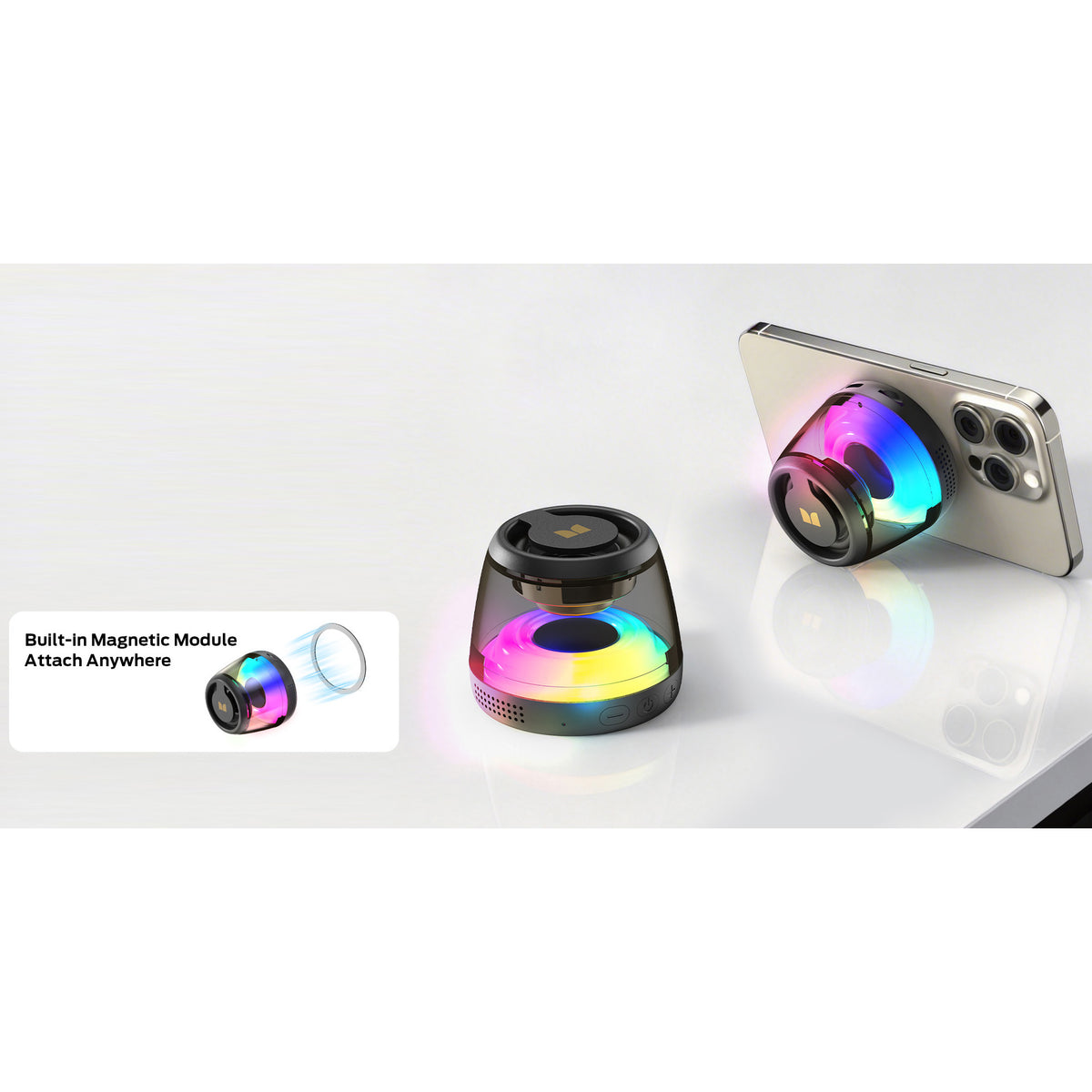 Prijenosni Bluetooth zvučnik Monster Mag Flux, 5W, TWS, RGB, Crna
