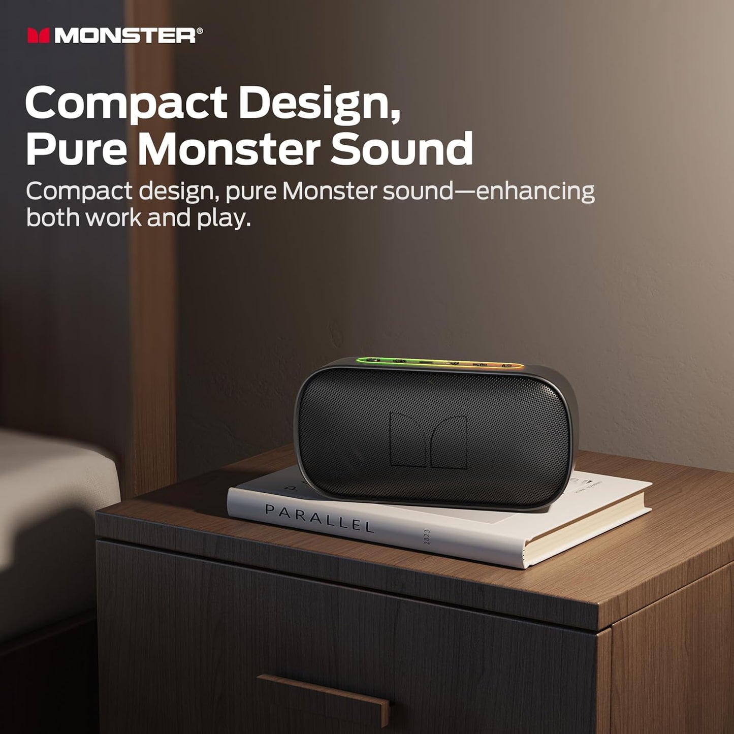 Prijenosni Bluetooth zvučnik Monster S150, 14W, TWS, RGB, Vodootporan, Crni