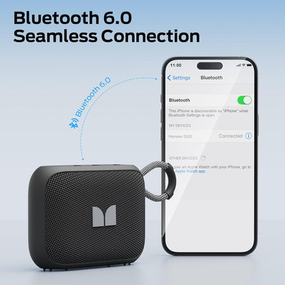 Prijenosni Bluetooth zvučnik Monster S520, 5W, TWS, RGB, Vodootporan, Crna