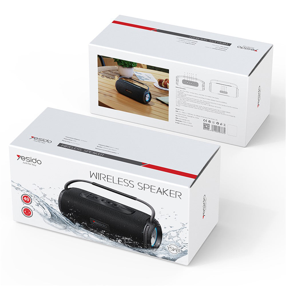 Prijenosni Bluetooth zvučnik Yesido YSW11, 40W, RGB, Vodootporan, Crni