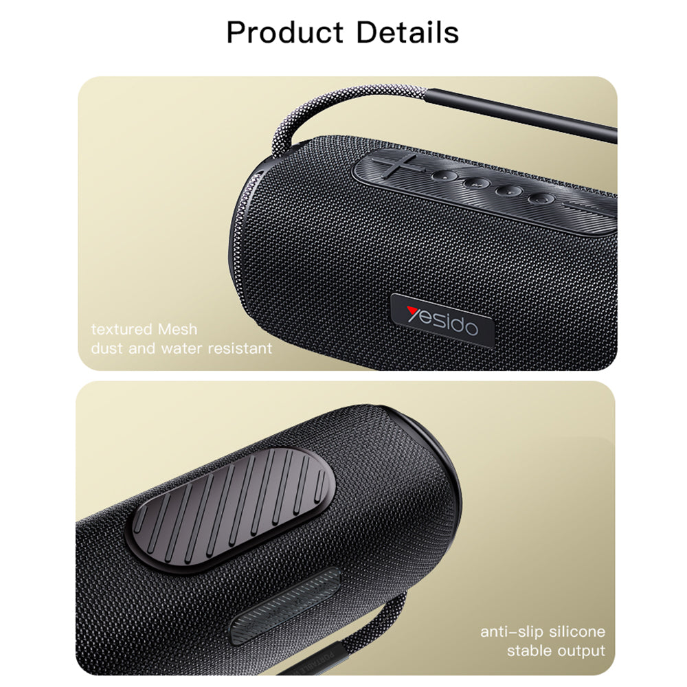 Prijenosni Bluetooth zvučnik Yesido YSW11, 40W, RGB, Vodootporan, Crni