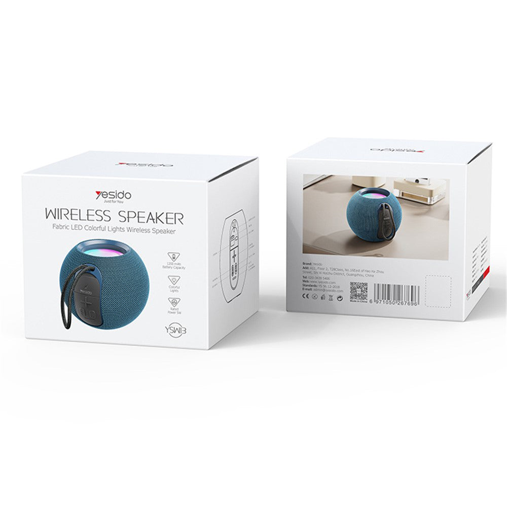Prijenosni Bluetooth zvučnik Yesido YSW13, 5W, RGB, Plavi
