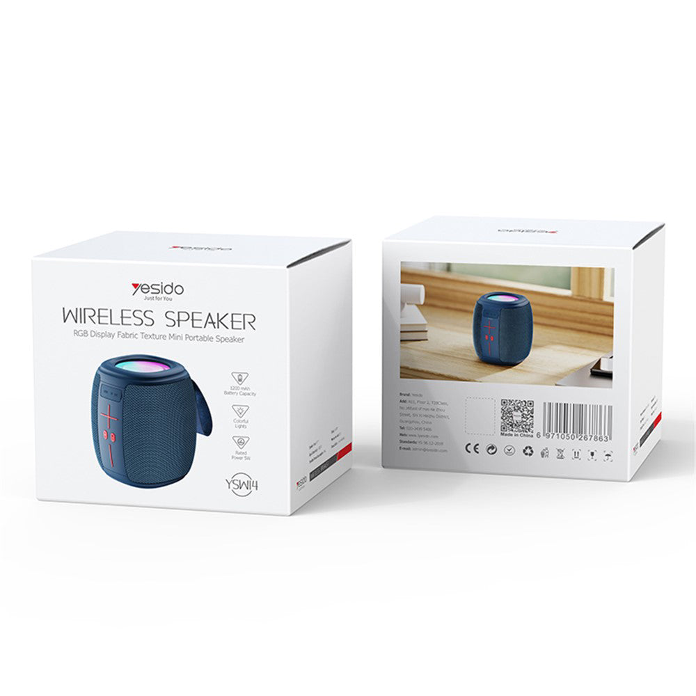 Prijenosni Bluetooth zvučnik Yesido YSW14, 5W, RGB, Plavi