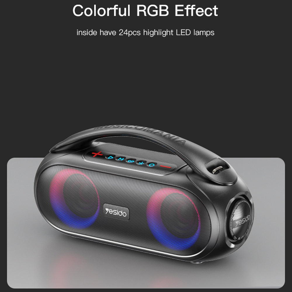 Prijenosni Bluetooth zvučnik Yesido YSW19, 40W, RGB, vodootporan, crni