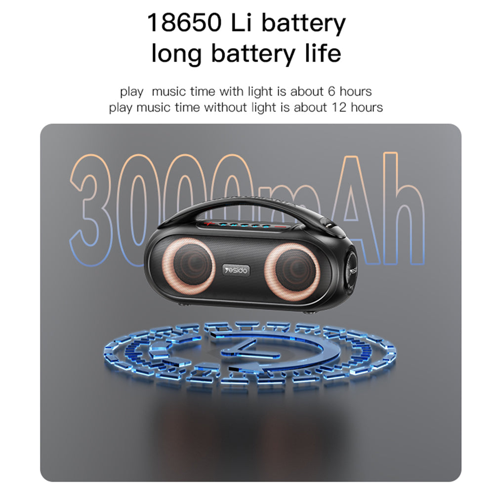 Prijenosni Bluetooth zvučnik Yesido YSW19, 40W, RGB, vodootporan, crni