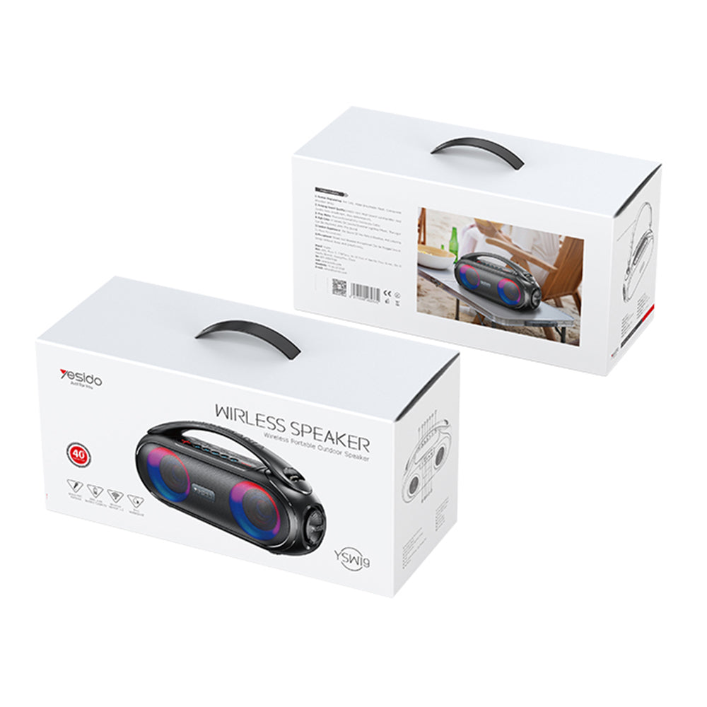 Prijenosni Bluetooth zvučnik Yesido YSW19, 40W, RGB, vodootporan, crni