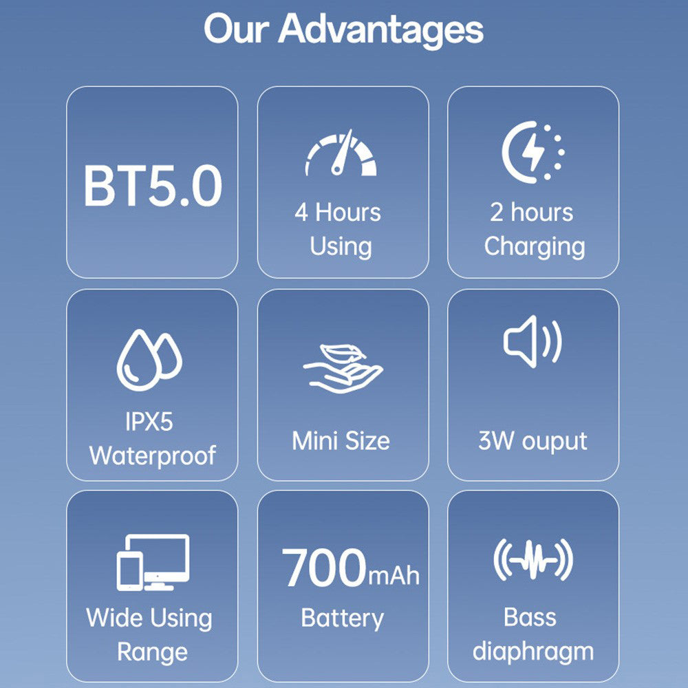 Bluetooth zvučnik Yesido YSW30, 3W, Vodootporan, Crni