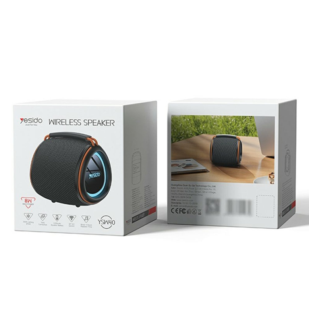 Prijenosni Bluetooth zvučnik Yesido YSW40, 8W, RGB, Crni