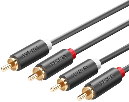 Audio kabel UGREEN AV104, 2 x RCA - 2 x RCA, 5m, Crni