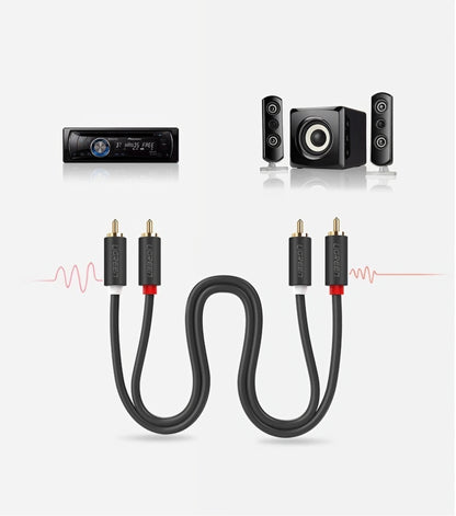 Audio kabel UGREEN AV104, 2 x RCA - 2 x RCA, 5m, Crni