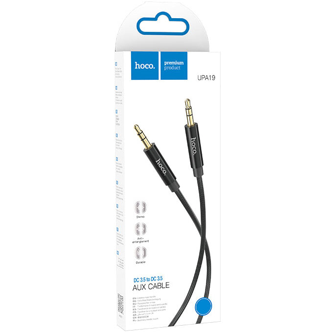 Audio kabel 3.5mm - 3.5mm HOCO UPA19, 1m, Crni