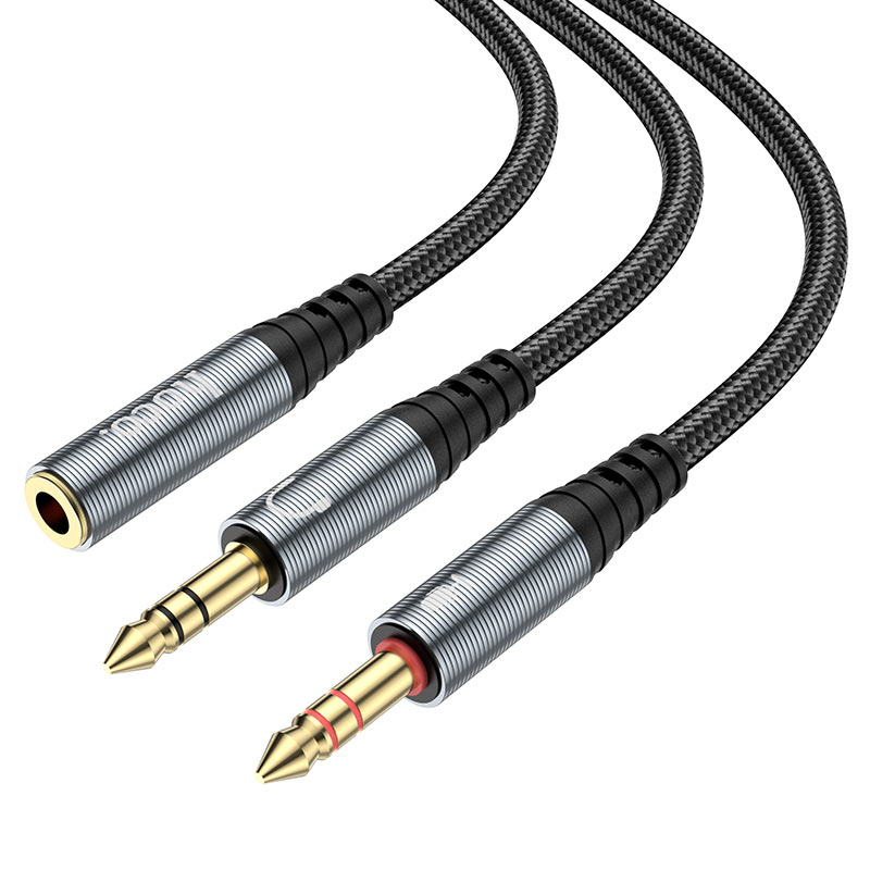 Audio adapter 3.5mm - 2 x 3.5mm HOCO UPA21, 0.25m, Crni