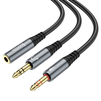 Audio adapter 3.5mm - 2 x 3.5mm HOCO UPA21, 0.25m, Crni