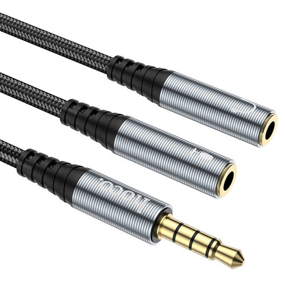 Audio adapter 3.5mm - 2 x 3.5mm HOCO UPA21-2, 0.25m, Crni