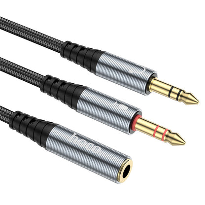 Audio adapter 3.5mm - 2 x 3.5mm HOCO UPA21, 0.25m, Crni