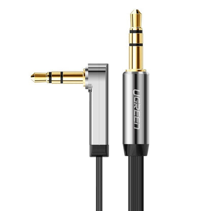 Audio kabel 3.5mm - 3.5mm UGREEN AV119 pod kutom, 0.5m, crni
