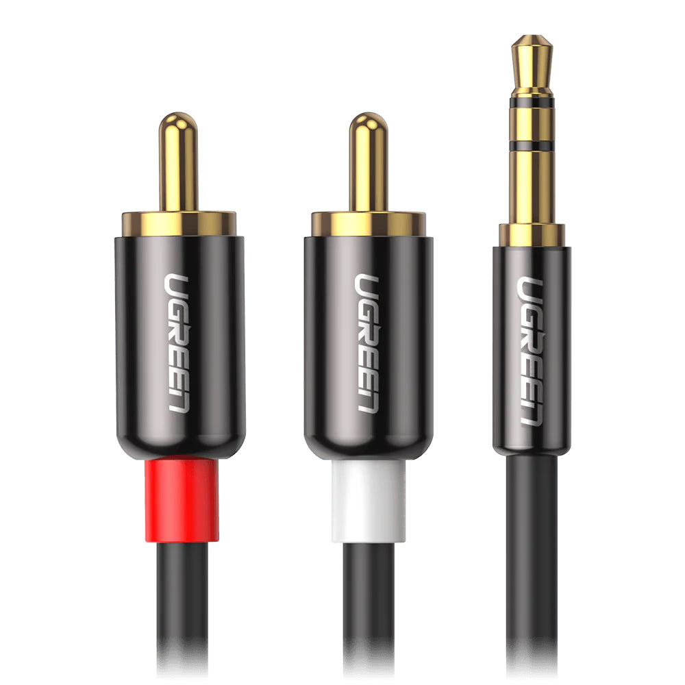 Audio kabel 3.5mm - 2 x RCA UGREEN AV116, 3m, sivi