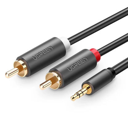 Audio kabel 3.5mm - 2 x RCA UGREEN AV102, 2m, Crni