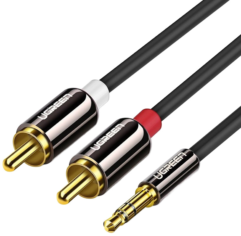 Audio kabel 3.5mm - 2 x RCA UGREEN AV116, 1.5m, Crni
