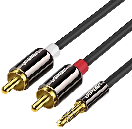 Audio kabel 3.5mm - 2 x RCA UGREEN AV116, 5m, Crni