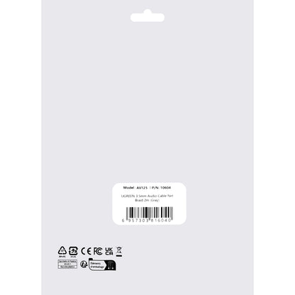 Audio kabel 3.5mm - 3.5mm UGREEN AV125, 2m, sivi