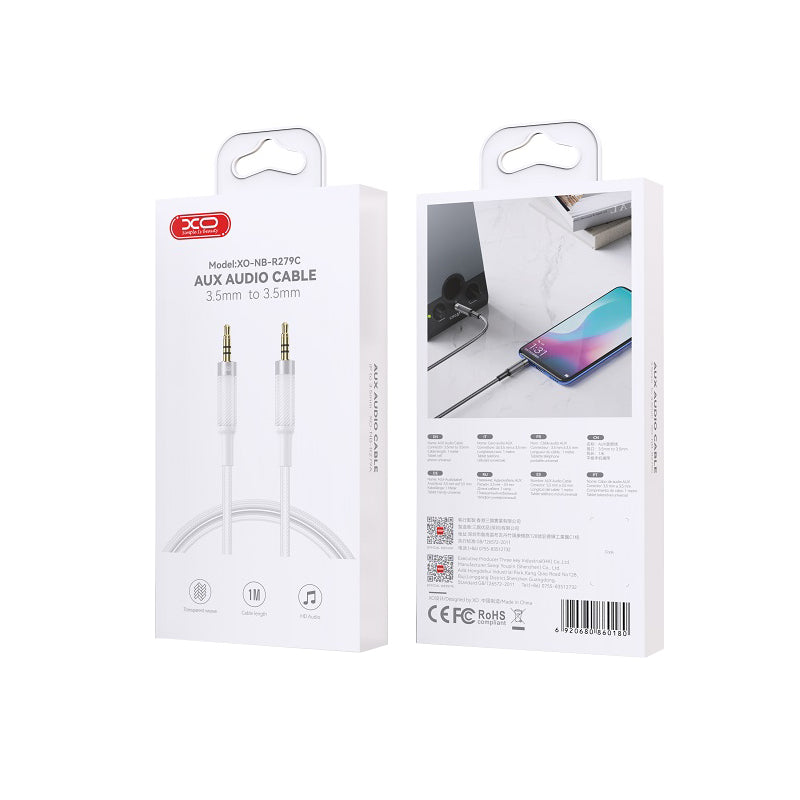 Audio kabel 3.5mm - 3.5mm XO Design NB-R279C, 1m, Bijeli