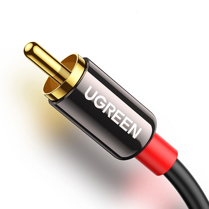 Audio kabel 3.5mm - 2 x RCA UGREEN AV116, 1m, Crni