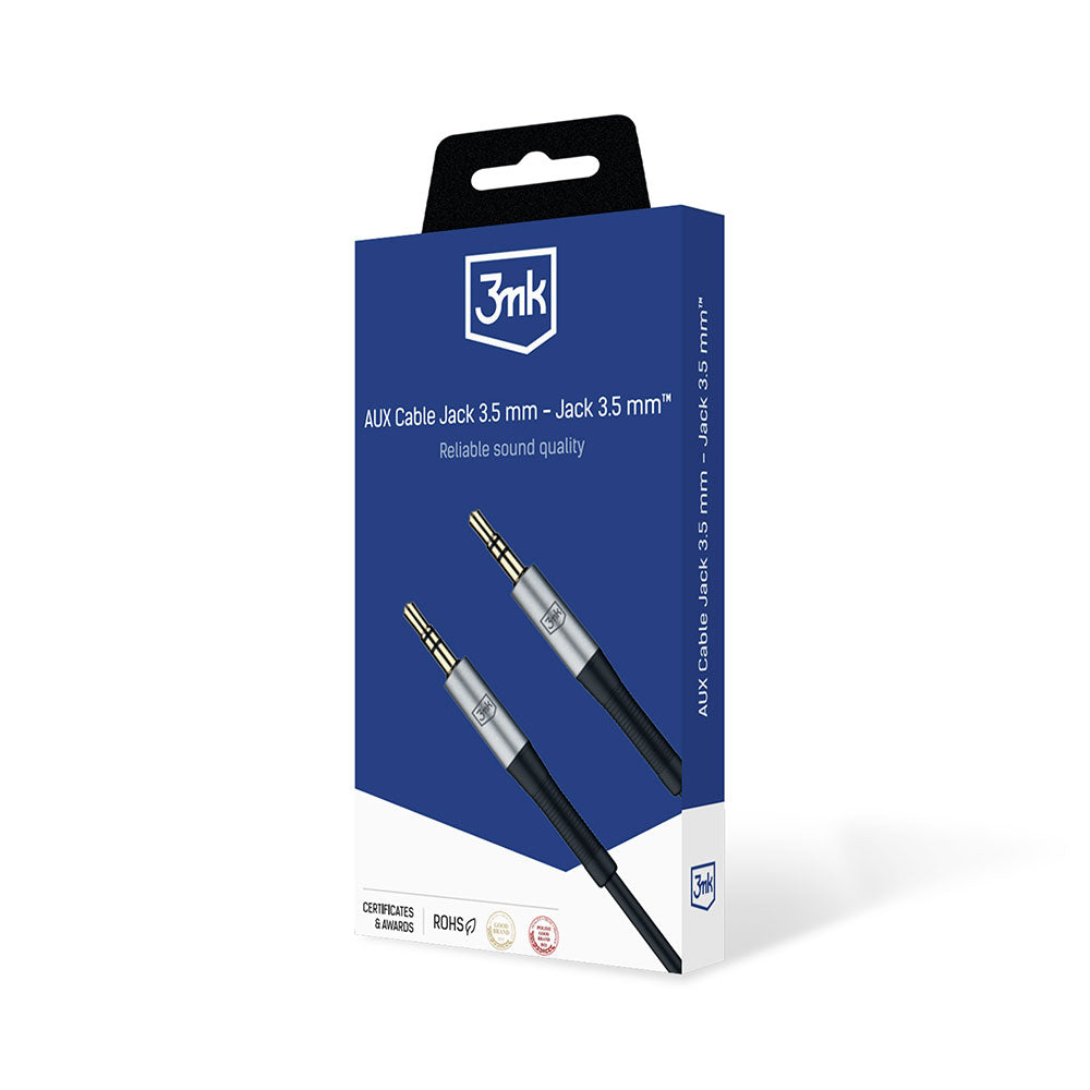 Audio kabel 3,5 mm - 3,5 mm 3MK, 1 m, Crna