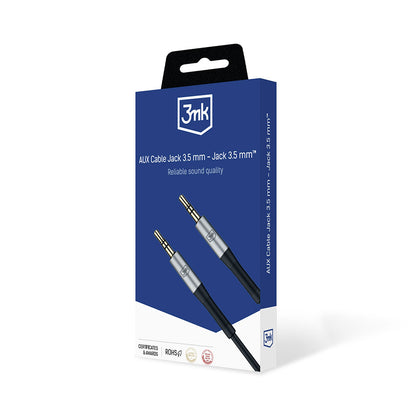 Audio kabel 3,5 mm - 3,5 mm 3MK, 1 m, Crna