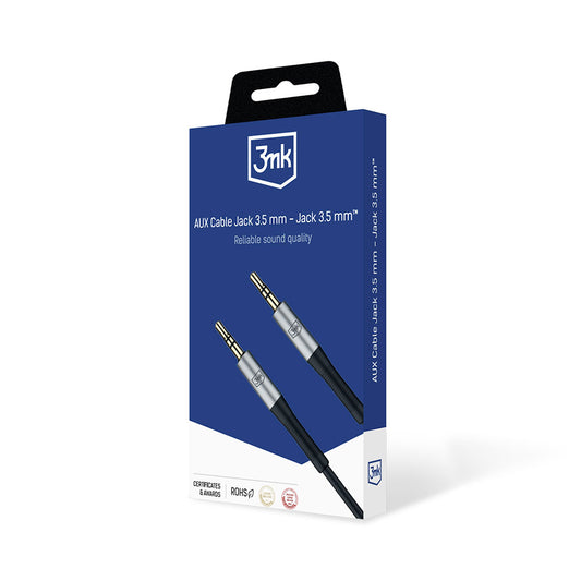 Audio kabel 3,5 mm - 3,5 mm 3MK, 1 m, Crna