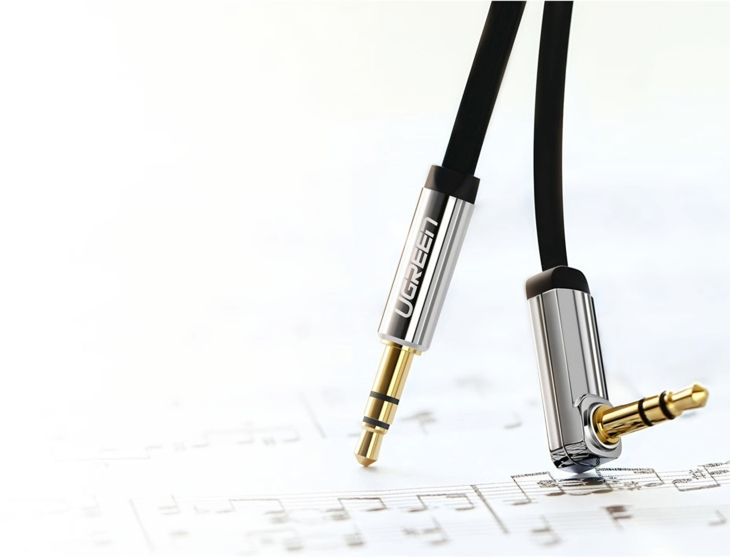 Audio kabel 3.5mm - 3.5mm UGREEN AV119 Angled, 2m, Crni