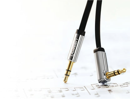 Audio kabel 3.5mm - 3.5mm UGREEN AV119 Angled, 1.5m, Crni