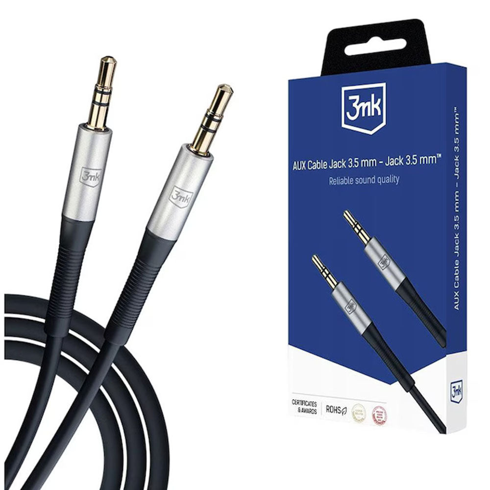 Audio kabel 3,5 mm - 3,5 mm 3MK, 1 m, Crna