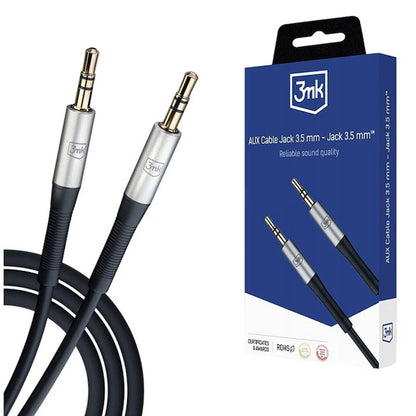 Audio kabel 3,5 mm - 3,5 mm 3MK, 1 m, Crna