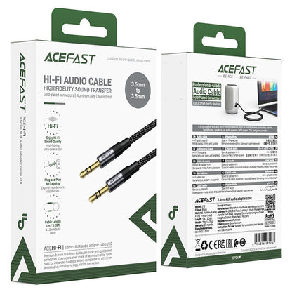Audio kabel 3.5mm - 3.5mm Acefast J10, 1m, Crni