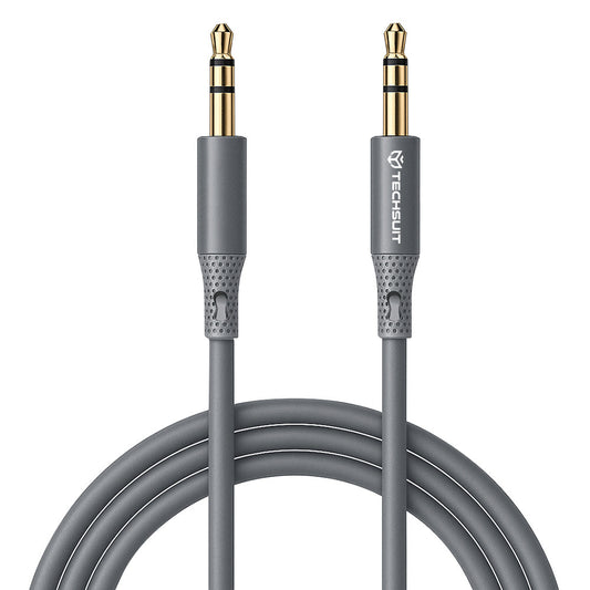 Audio kabel 3.5mm - 3.5mm Techsuit AC3 SoundFlex, 1m, Sivi