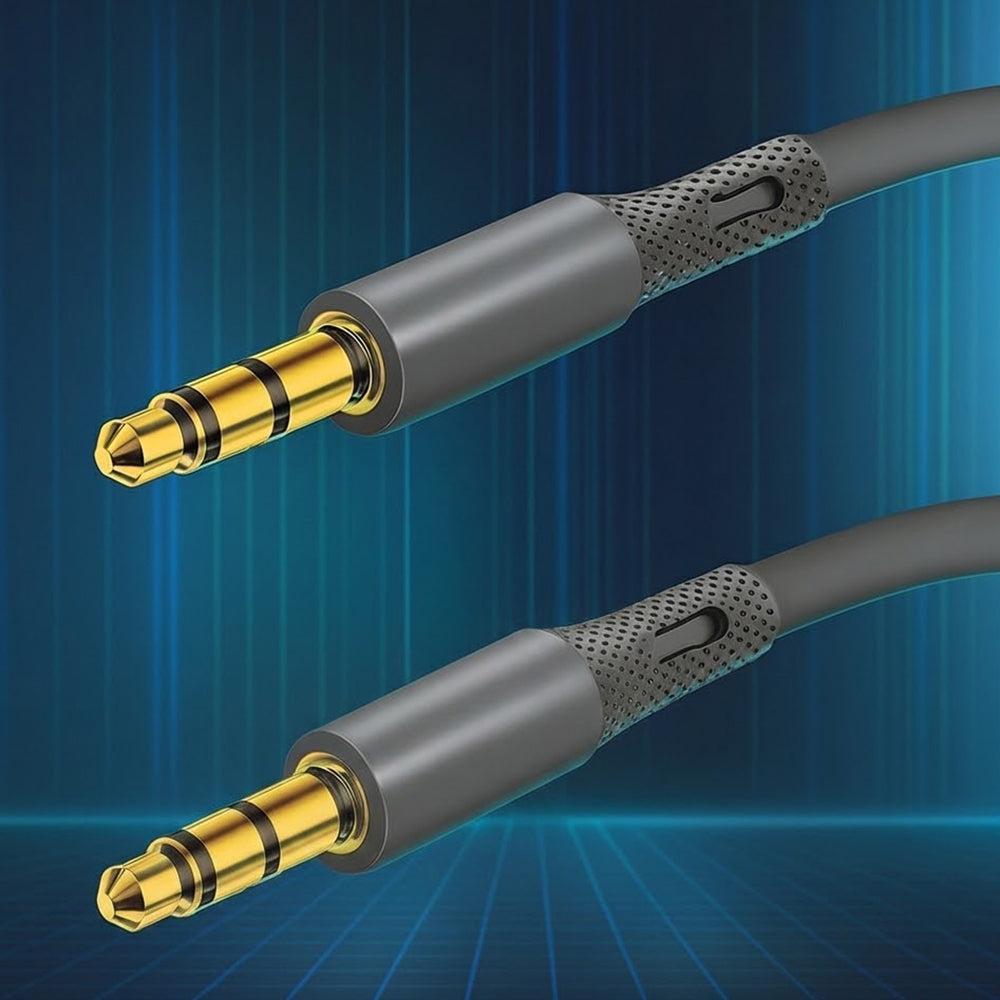 Audio kabel 3.5mm - 3.5mm Techsuit AC3 SoundFlex, 1m, Sivi