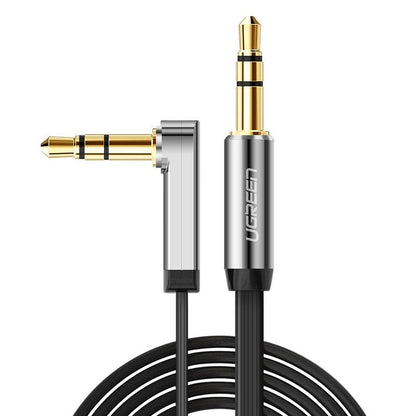Audio kabel 3.5mm - 3.5mm UGREEN AV119 pod kutom, 0.5m, crni