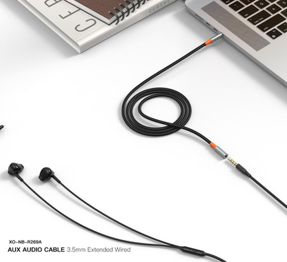 Audio kabel 3.5mm - 3.5mm XO Design NB-R269A, 1m, Crni